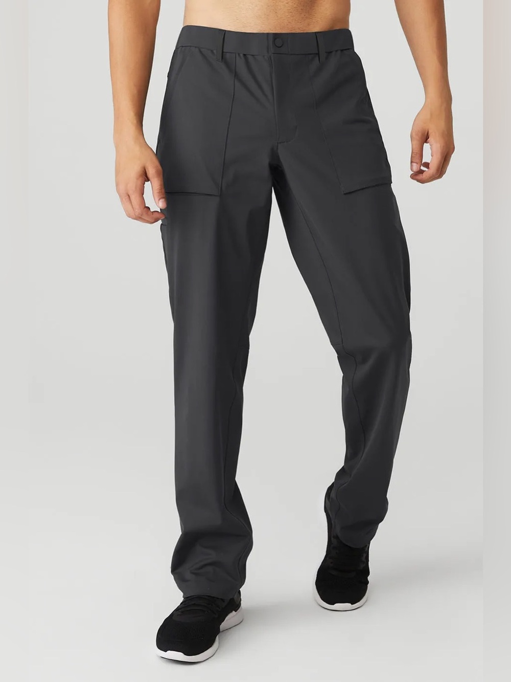 Alo Yoga Block Pants Tailored Straight Athletic Cargo Gray 36 LONG